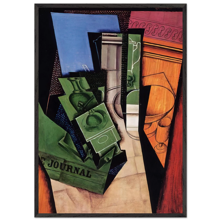 BREAKFAST 1915 - Juan Gris 70x100 cm / 28x40 inches Framed Art Print – Black Wooden Frame