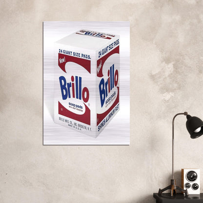 Brillo Soap Pads - Andy Warhol Brushed Aluminum Print - 70x100 cm / 28x40 inches | Andy Warhol Aluminum Print | Andy Warhol Prints
