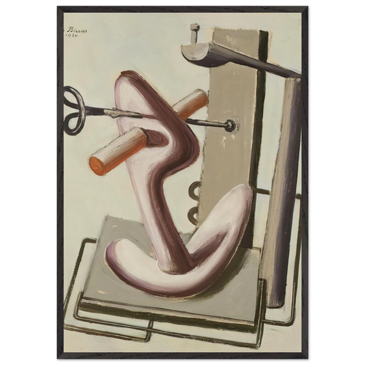 Astrazione - 1930 - Julius Bissier 70x100 cm / 28x40 inches Framed Art Print – Black Wooden Frame