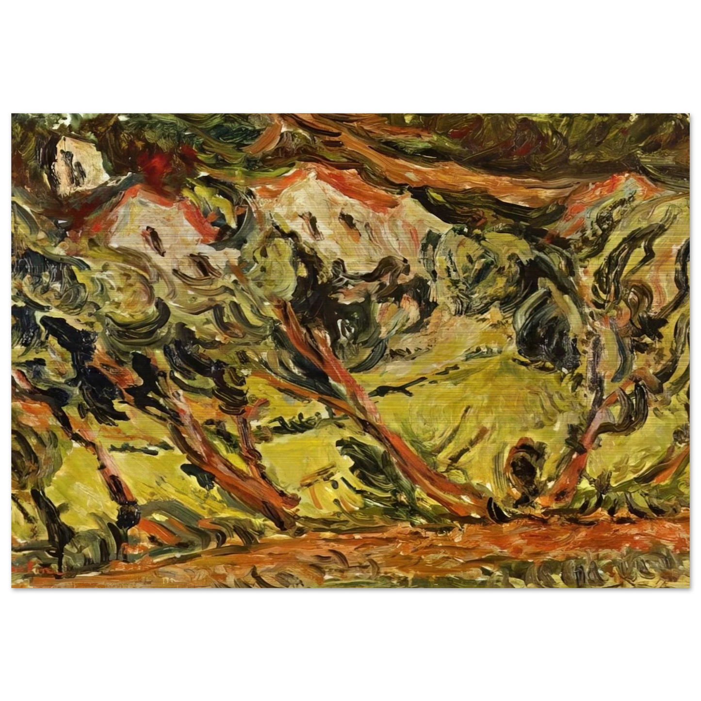 CERET LANDSCAPE 1 - Chaim Soutine Brushed Aluminum Print - 70x100 cm / 28x40 inches | Chaim Soutine Aluminum Print | Chaim Soutine Prints