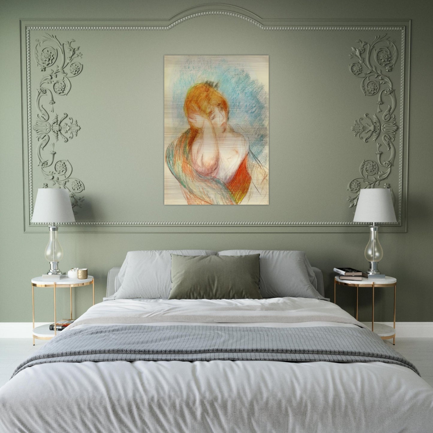 Seated Woman - Pierre-Auguste Renoir Brushed Aluminum Print - 70x100 cm / 28x40 inches | Pierre-Auguste Renoir Aluminum Print | Pierre-Auguste Renoir Prints