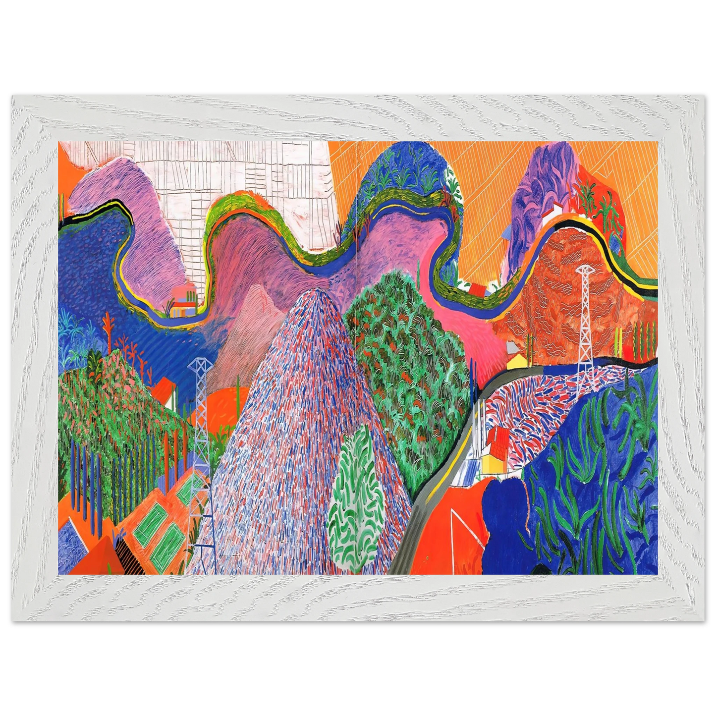 David Hockney - David Hockney Wall art - A2 (42 x 59.4  cm) - Premium Wooden Framed Poster With Fine Art Paper-canvas - Black frame