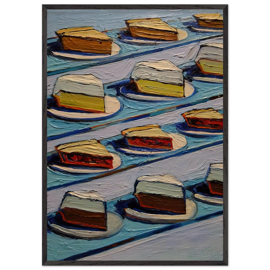 Refrigerator Pies - 1962 - Wayne Thiebaud 70x100 cm / 28x40 inches Framed Art Print – Black Wooden Frame