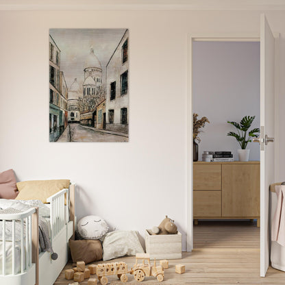 SACRE COEUR 1 - Maurice Utrillo Brushed Aluminum Print - 70x100 cm / 28x40 inches | Maurice Utrillo Aluminum Print | Maurice Utrillo Prints