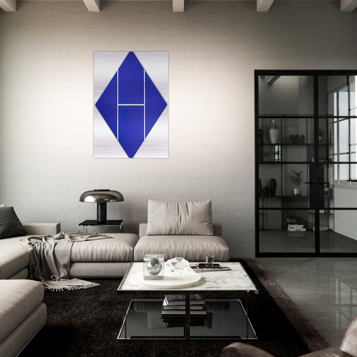 Cobalt - 1982 - Carmen Herrera Brushed Aluminum Print - 70x100 cm / 28x40 inches | Carmen Herrera Aluminum Print | Carmen Herrera Prints