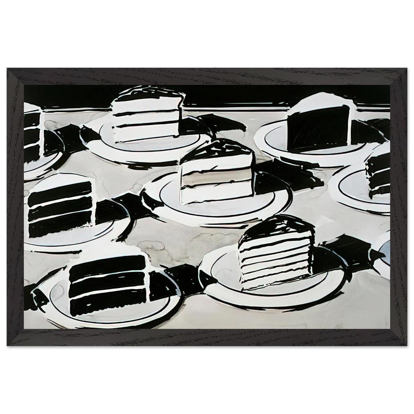 Wayne Thiebaud - Cake Slices - 1963 Wall Art - 60x80 cm / 24x32 inches - Fine Art Poster - -