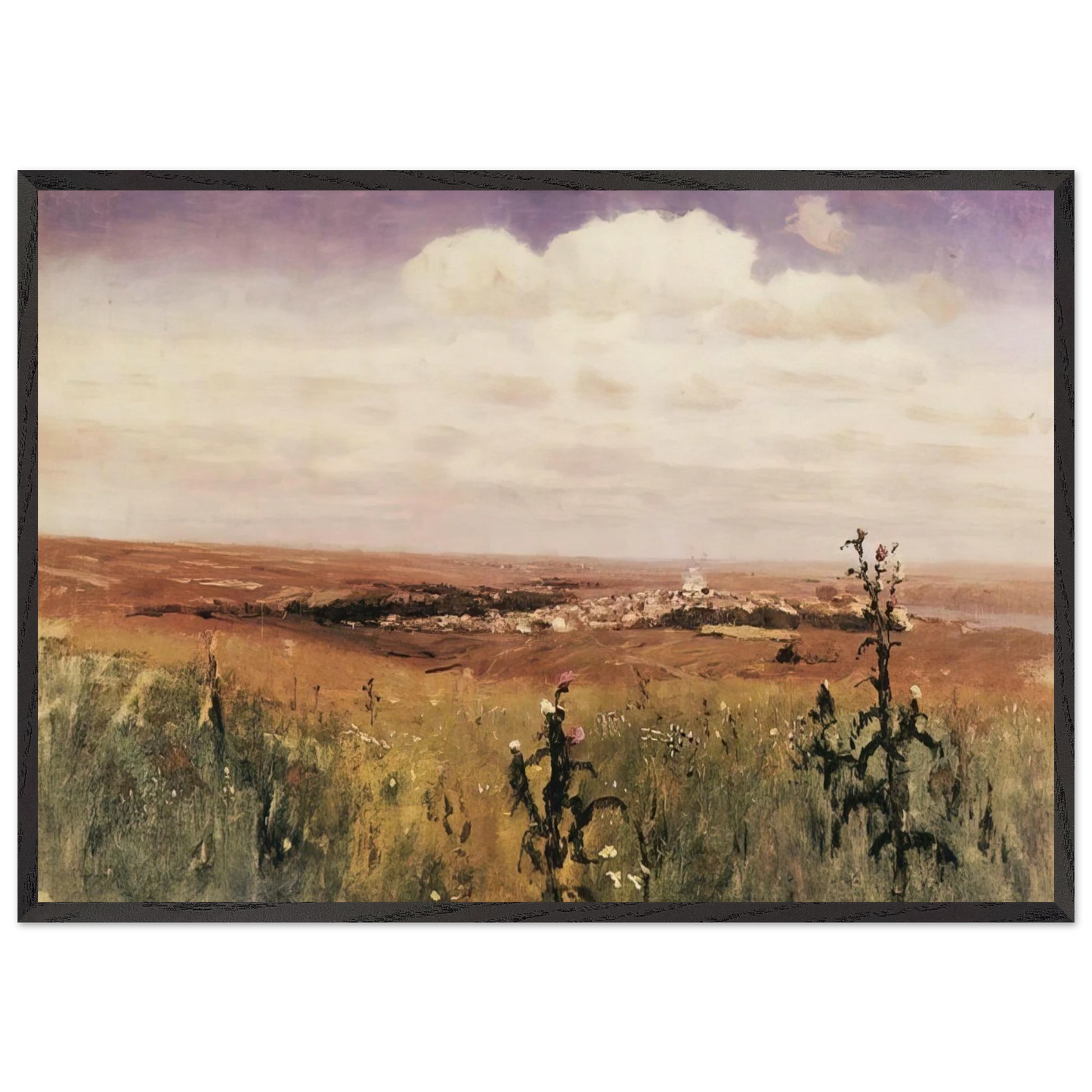 Steppe - Arkhyp Kuindzhi 70x100 cm / 28x40 inches Framed Art Print – Black Wooden Frame