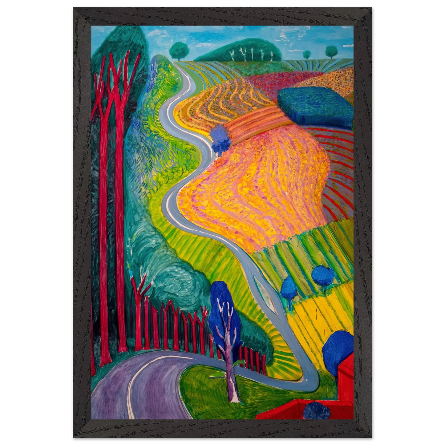 David Hockney - David Hockney Wall art - 21x29.7 cm / 8x12" - Premium Wooden Framed Poster With Fine Art Paper-canvas - White frame