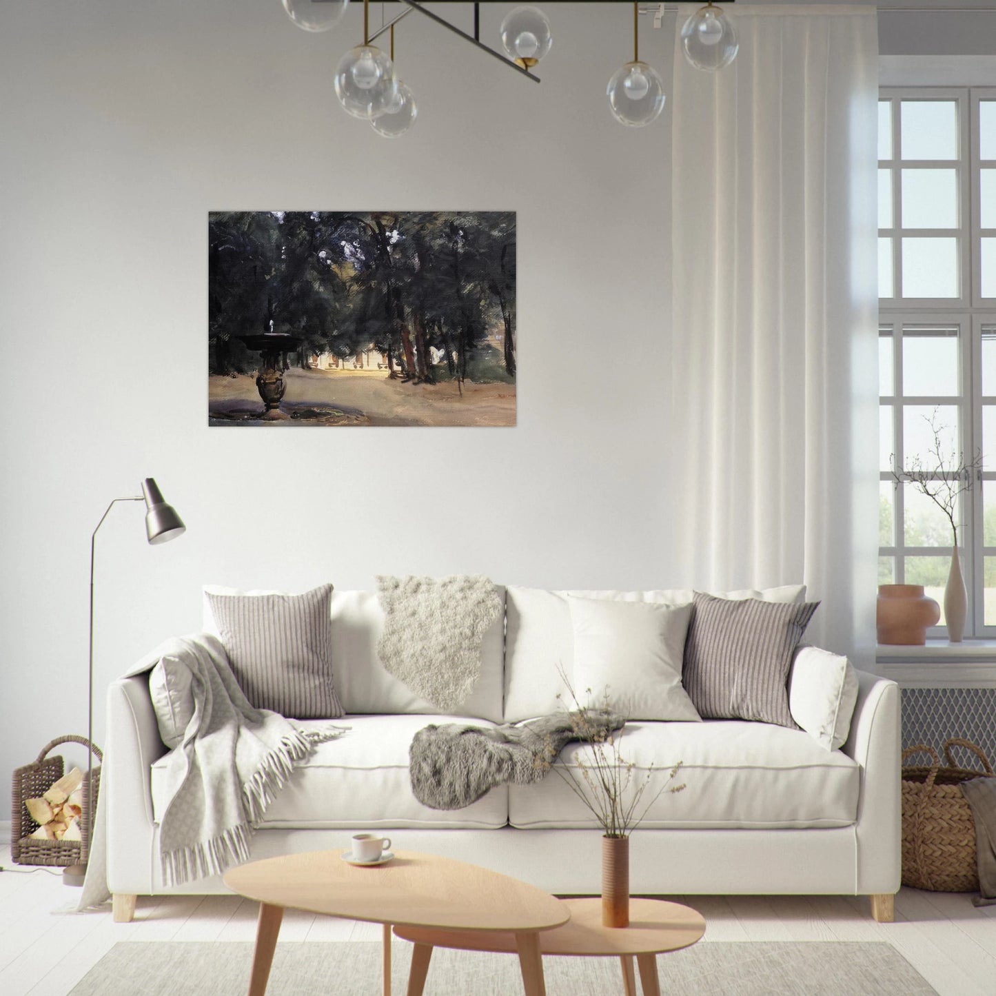 Villa Torlonia Fountain - John Singer Sargent Brushed Aluminum Print - 70x100 cm / 28x40 inches | John Singer Sargent Aluminum Print | John Singer Sargent Prints