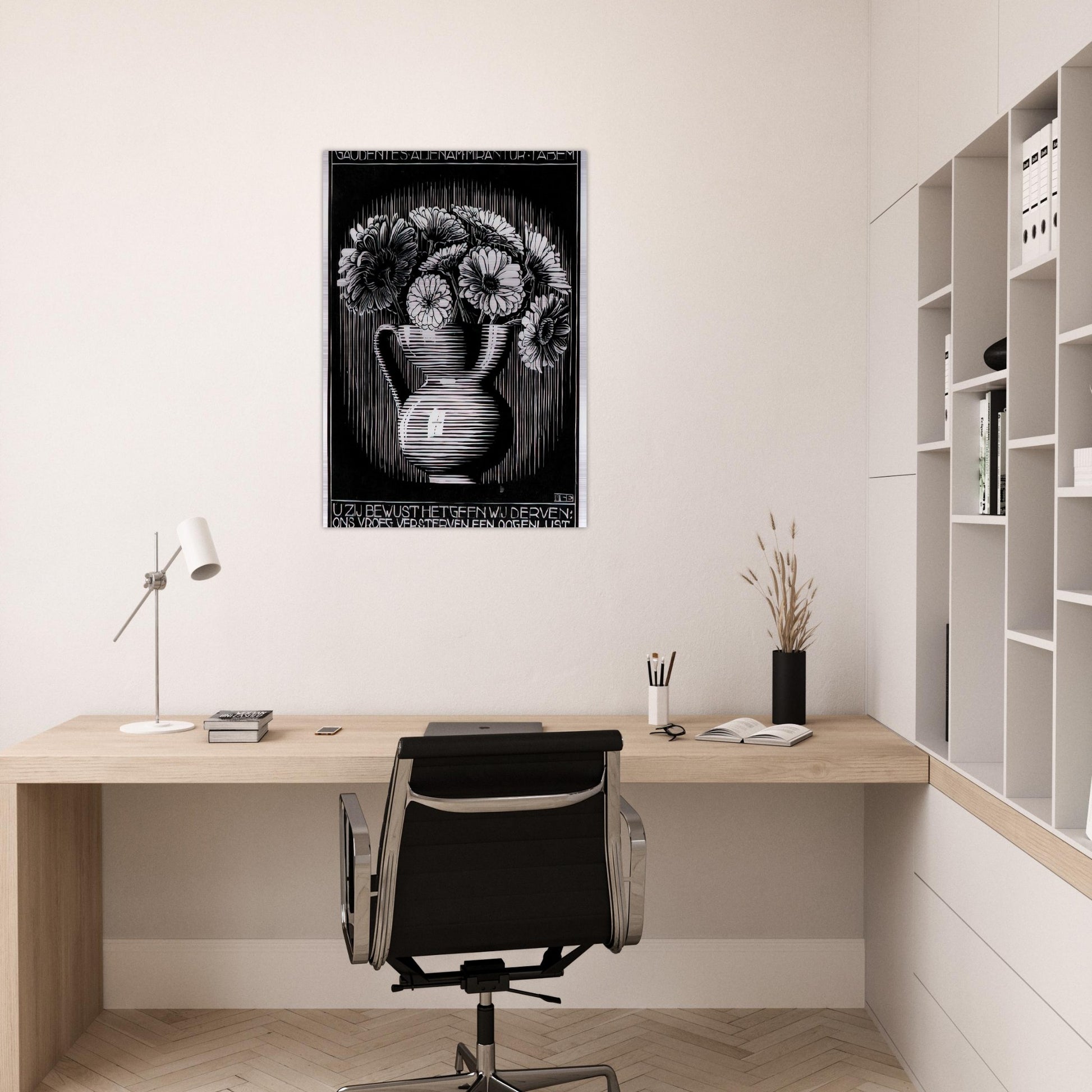 EMBLEMATA VASE - MC Escher Brushed Aluminum Print - 70x100 cm / 28x40 inches | MC Escher Aluminum Print | MC Escher Prints