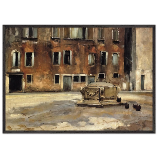 Campo San Agnese Venise - John Singer Sargent 70x100 cm / 28x40 inches Framed Art Print – Black Wooden Frame