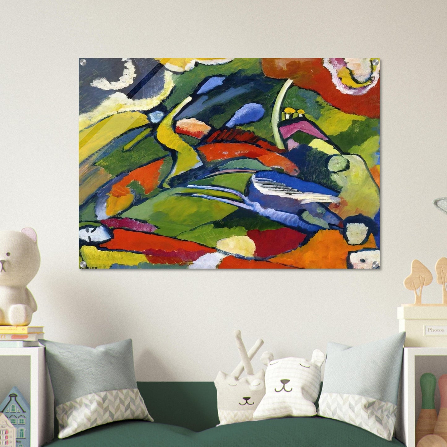 TWO RIDERS AND RECLINING FIGURE - Wassily Kandinsky Acrylic Print - 70x100 cm / 28x40″ inches | Wassily Kandinsky Wall Art | Wassily Kandinsky Prints