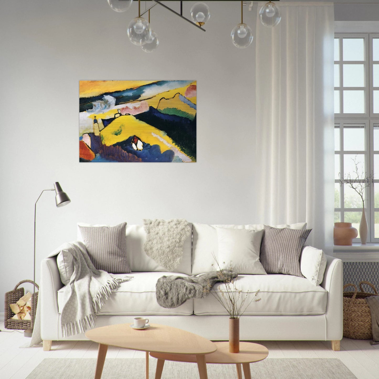 MOUNTAIN LANDSCAPE WITH CHURCH 1910 - Wassily Kandinsky Brushed Aluminum Print - 70x100 cm / 28x40 inches | Wassily Kandinsky Aluminum Print | Wassily Kandinsky Prints