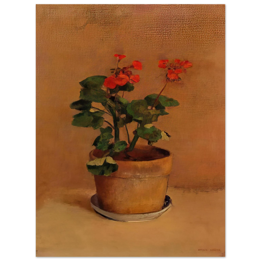 Odilon Redon - A POT OF GERANIUMS  75x100 cm / 30x40inches Fine Art Poster