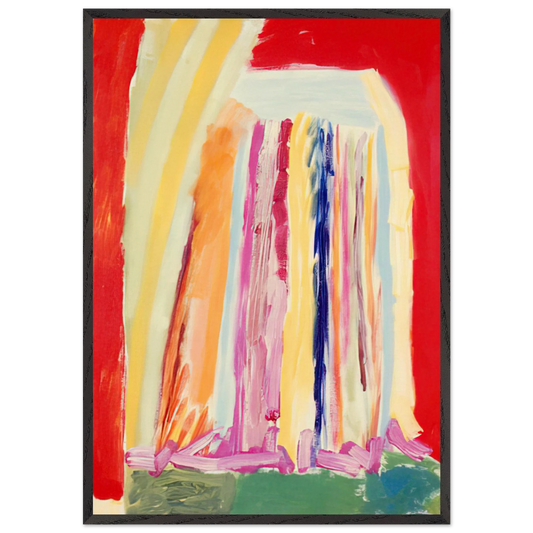 Red Night - 1973 - Ronnie Landfield 70x100 cm / 28x40 inches Framed Art Print – Black Wooden Frame