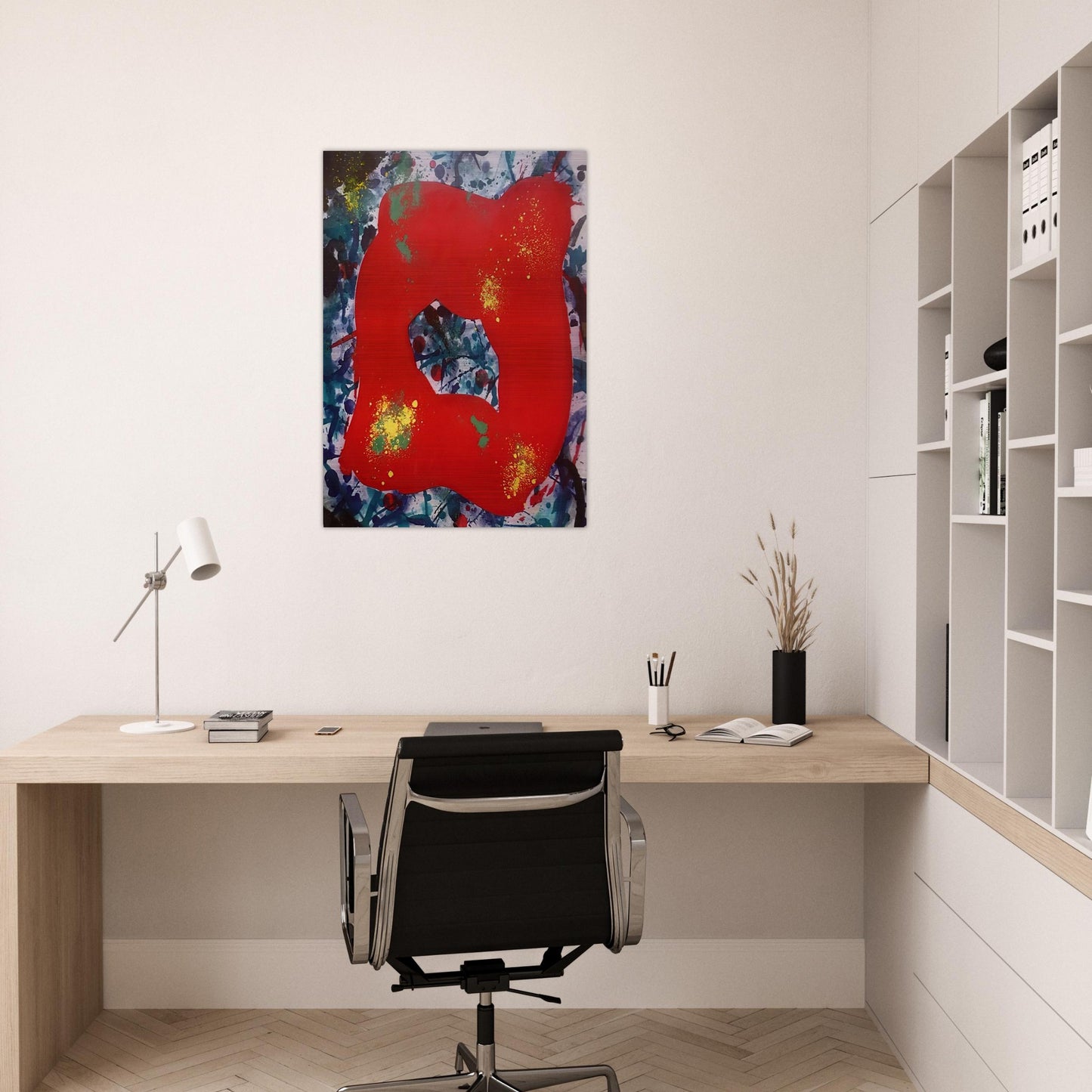 Untitled  SFE 071  - Sam Francis Brushed Aluminum Print - 70x100 cm / 28x40 inches | Sam Francis Aluminum Print | Sam Francis Prints