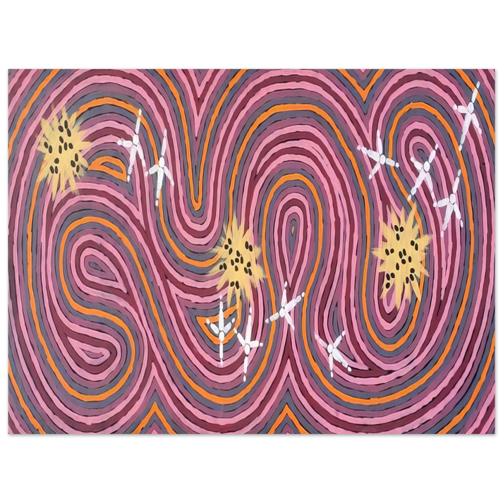 Clifford Possum Tjapaltjarri - Worm Dreaming - 1996  75x100 cm / 30x40inches Fine Art Poster