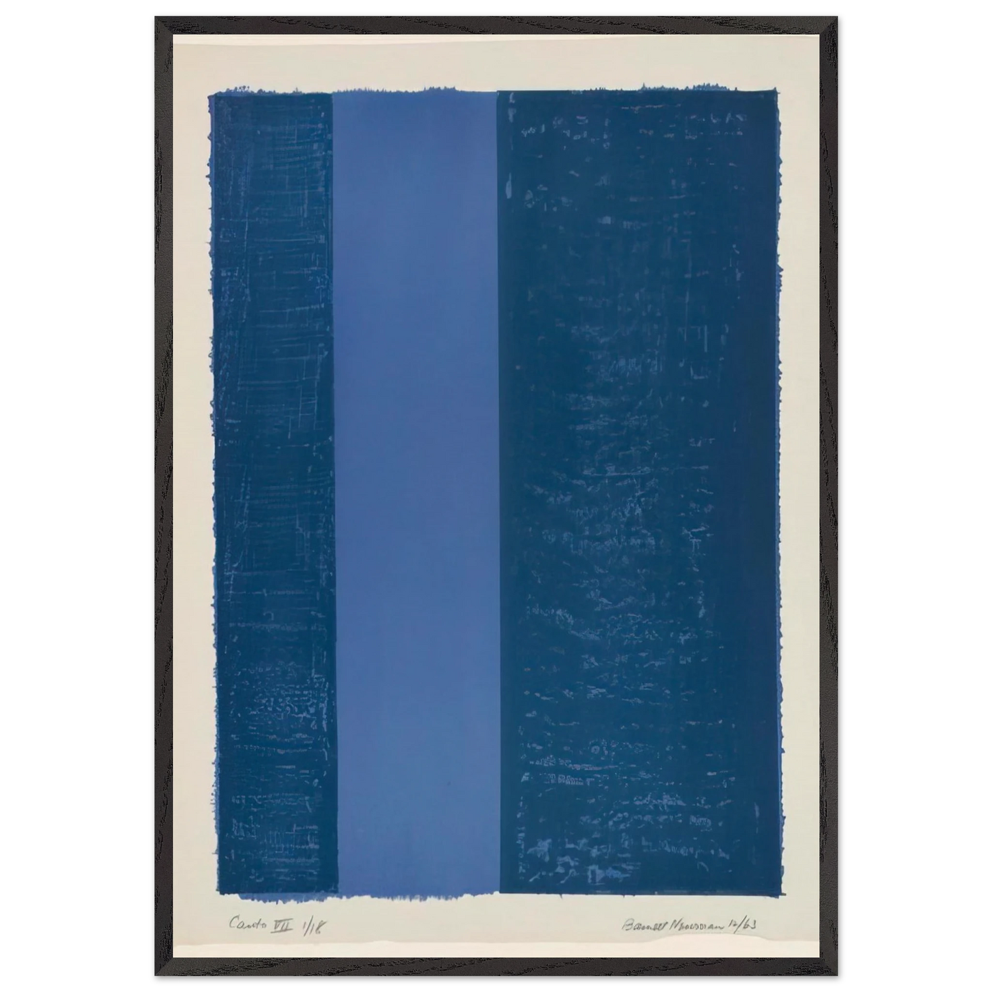 Canto VII - Barnett Newman 70x100 cm / 28x40 inches Framed Art Print – Black Wooden Frame