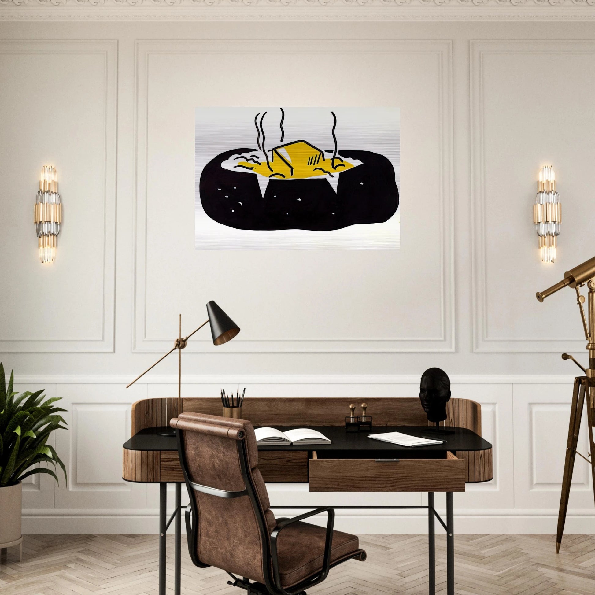 BAKED POTATO 1962 1 - Roy Lichtenstein Brushed Aluminum Print - 70x100 cm / 28x40 inches | Roy Lichtenstein Aluminum Print | Roy Lichtenstein Prints