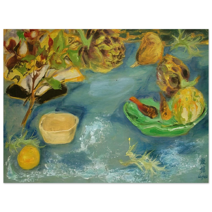 Le Pho - Still life with artichokes - 1956  75x100 cm / 30x40inches Fine Art Poster