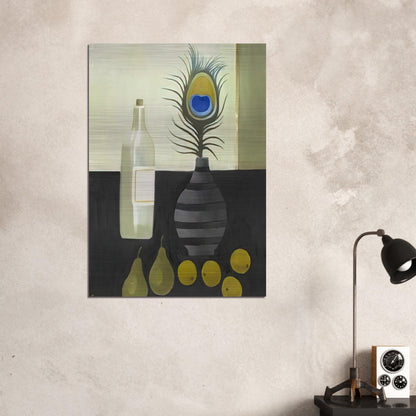Peacock Feather Still Life - 2009 - Mary Fedden Brushed Aluminum Print - 70x100 cm / 28x40 inches | Mary Fedden Aluminum Print | Mary Fedden Prints