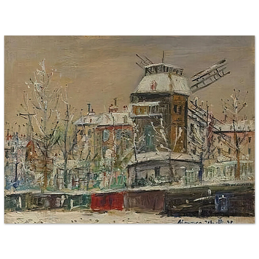 Maurice Utrillo - MOULIN DE LA GALETTE UNDER THE SNOW 1  75x100 cm / 30x40inches Fine Art Poster