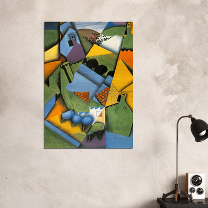 LANDSCAPE WITH HOUSE AT CERET 1913 - Juan Gris Brushed Aluminum Print - 70x100 cm / 28x40 inches | Juan Gris Aluminum Print | Juan Gris Prints