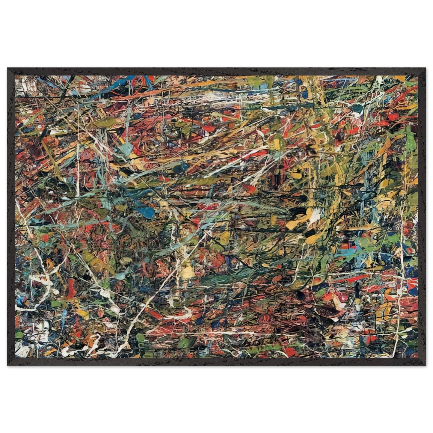 Untitled Composition - Jean-Paul Riopelle 70x100 cm / 28x40 inches Framed Art Print – Black Wooden Frame