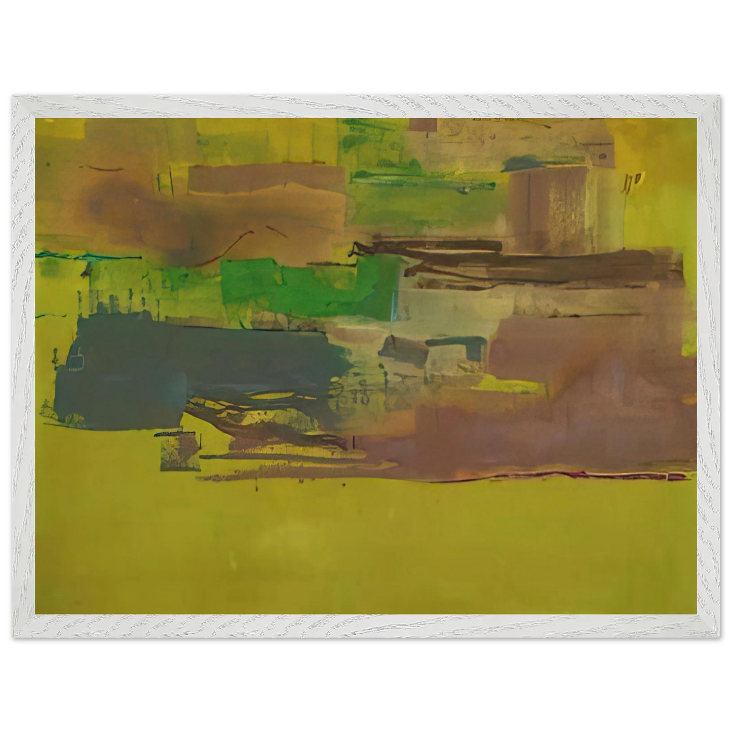 Helen Frankenthaler - August Deep - 1978 Wall art - 50x50 cm / 20x20 inches - Premium Wooden Framed Poster With Fine Art Paper-canvas - Black frame