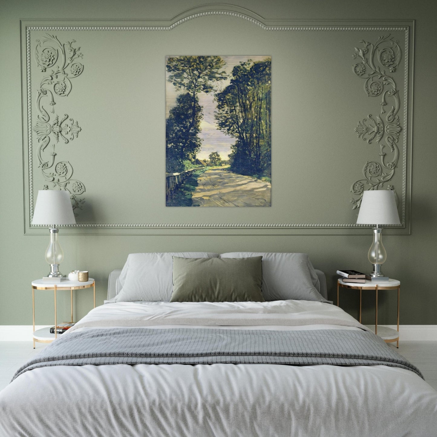 Road to the Saint-Simeon Farm - claude monet Brushed Aluminum Print - 70x100 cm / 28x40 inches | claude monet Aluminum Print | claude monet Prints