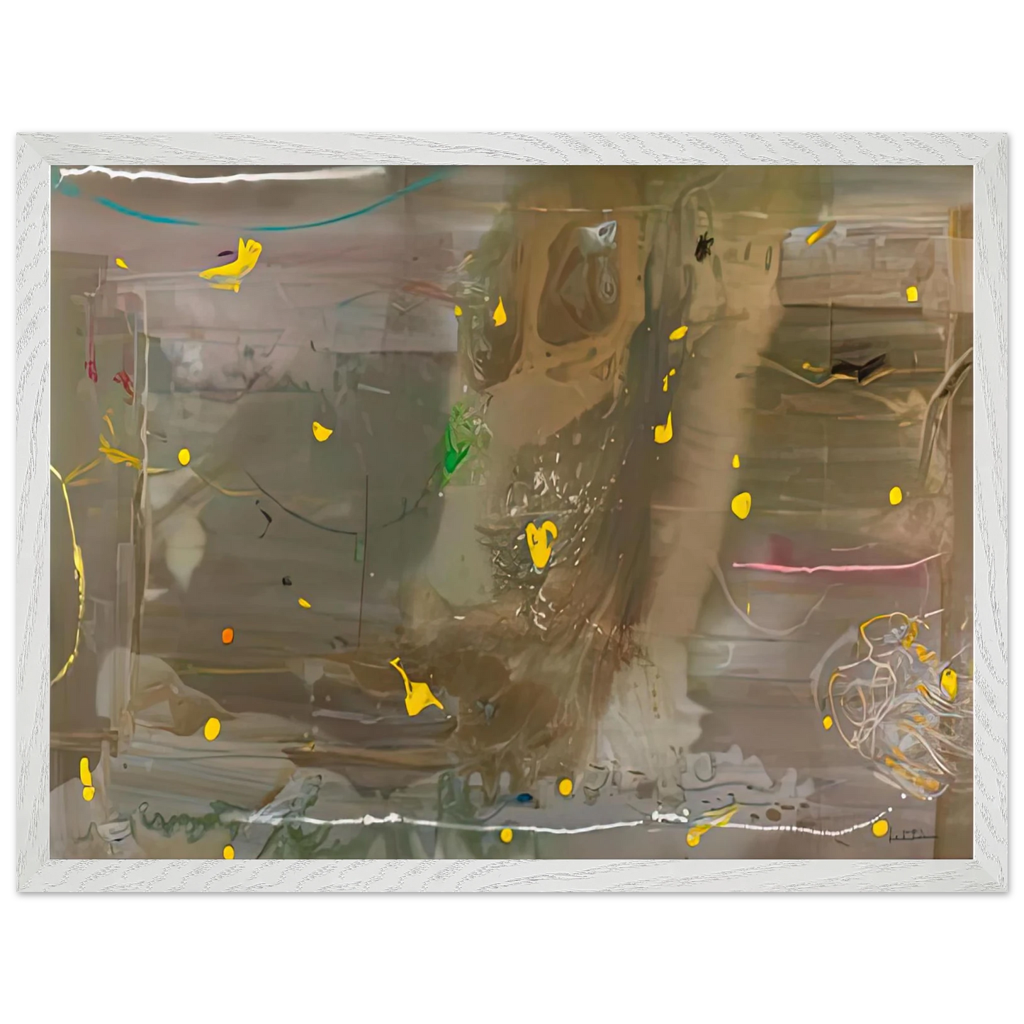 Helen Frankenthaler - HalleyÃ¢â‚¬â„¢s Comet, 1985- Wall Art - 21x29.7 cm / 8x12" - Premium Wooden Framed Poster With Fine Art Paper-canvas - Black frame