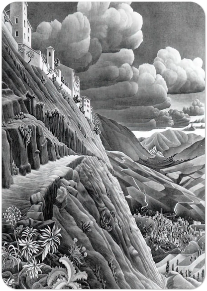CASTROVALVA By MC Escher Pack of 10 Post Cards | MC Escher Post Cards | A6 (10.5 x 14.8 cm) - 4.1 x 5.8 inches