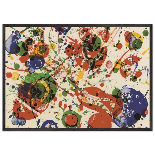 Untitled  from Pasadena Box   Lembark L60  - Sam Francis 70x100 cm / 28x40 inches Framed Art Print – Black Wooden Frame
