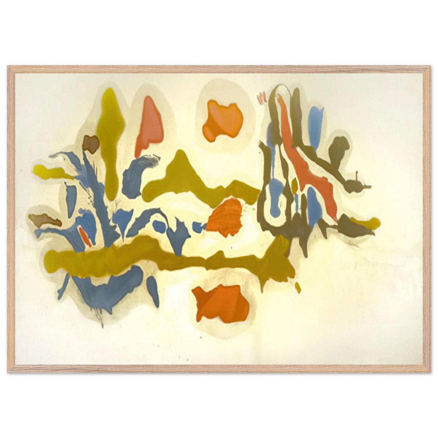 Helen Frankenthaler - Seascape with Dunes - 1962 Wall art - 45x60 cm / 18x24 inches - Premium Wooden Framed Poster With Fine Art Paper-canvas - White frame