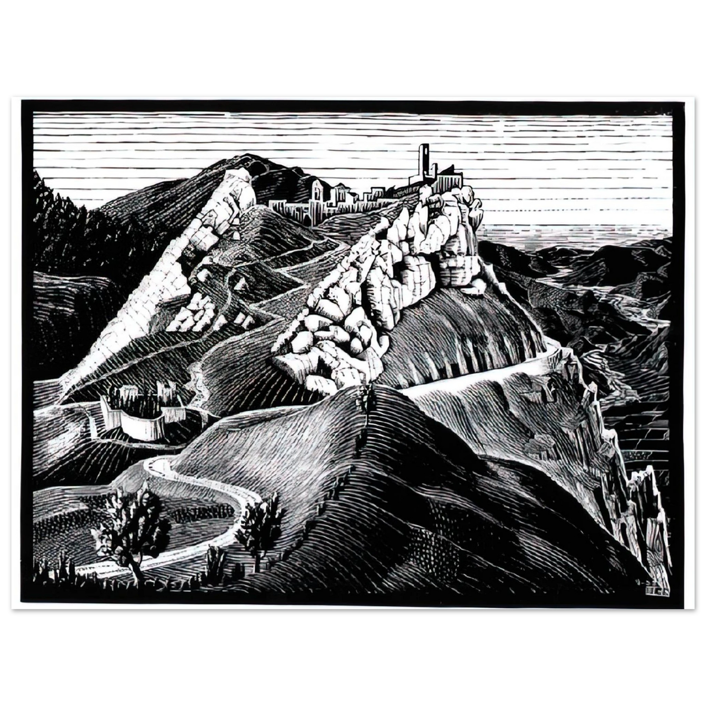 MC Escher - ESCHER (16) Wall Art - 21x29.7 cm / 8x12" - Fine Art Poster-canvas - -