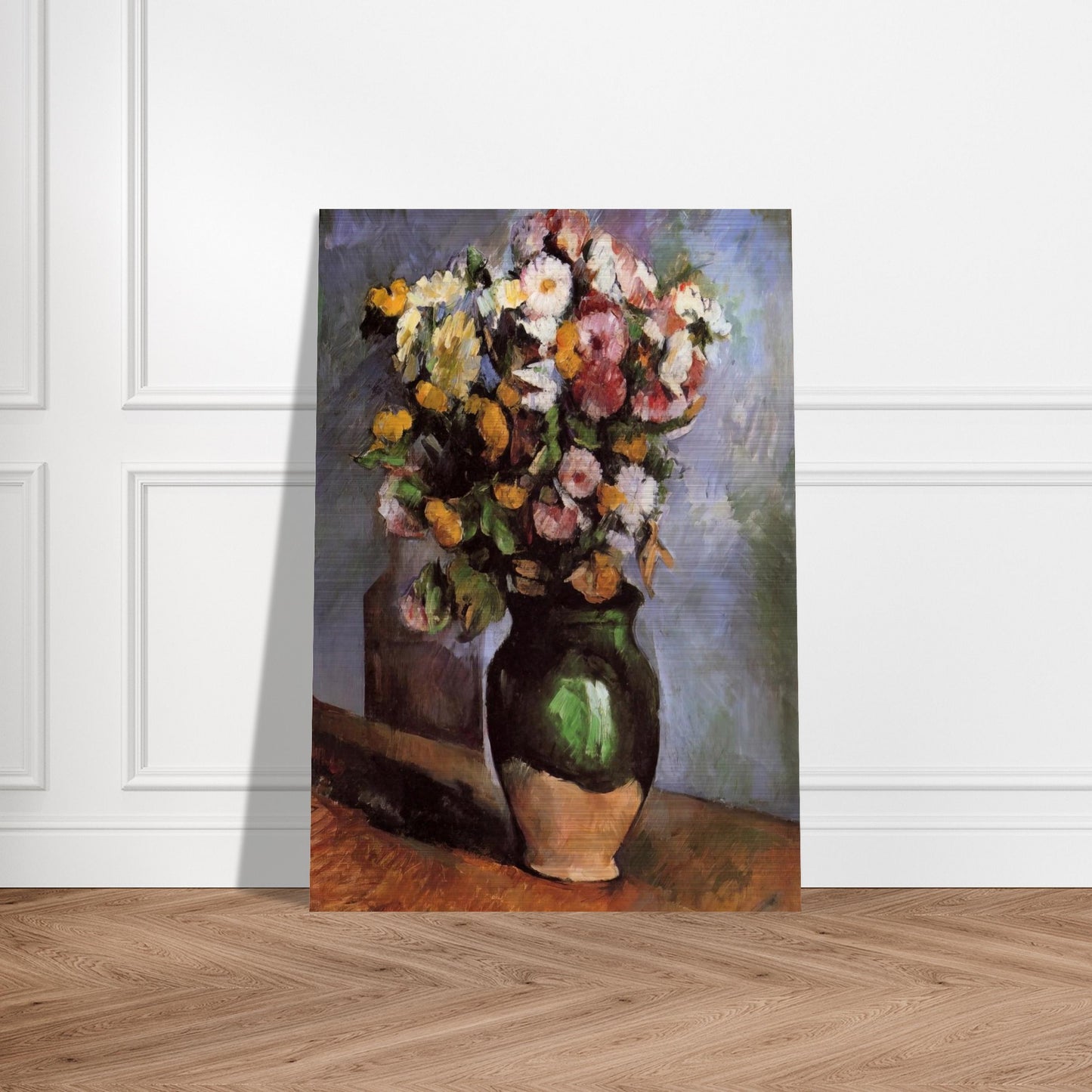 Flowers in an Olive Jar - Paul Cézanne Brushed Aluminum Print - 70x100 cm / 28x40 inches | Paul Cézanne Aluminum Print | Paul Cézanne Prints