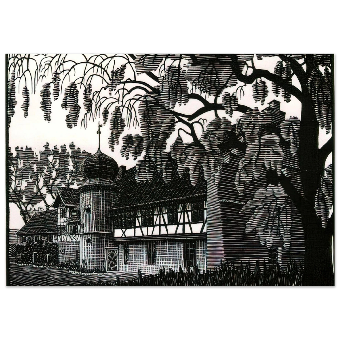 MC Escher - ESCHER (12) Wall Art - 30x40 cm / 12x16 inches - Premium Wooden Framed Poster With Fine Art Paper-canvas - Black frame