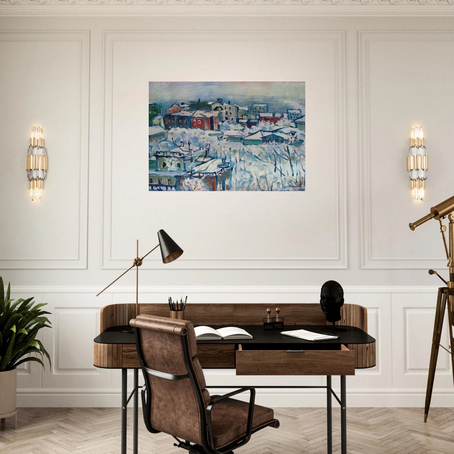 MOSCOW SMOLENSKY BOULEVARD STUDY 1916 - Wassily Kandinsky Brushed Aluminum Print - 70x100 cm / 28x40 inches | Wassily Kandinsky Aluminum Print | Wassily Kandinsky Prints
