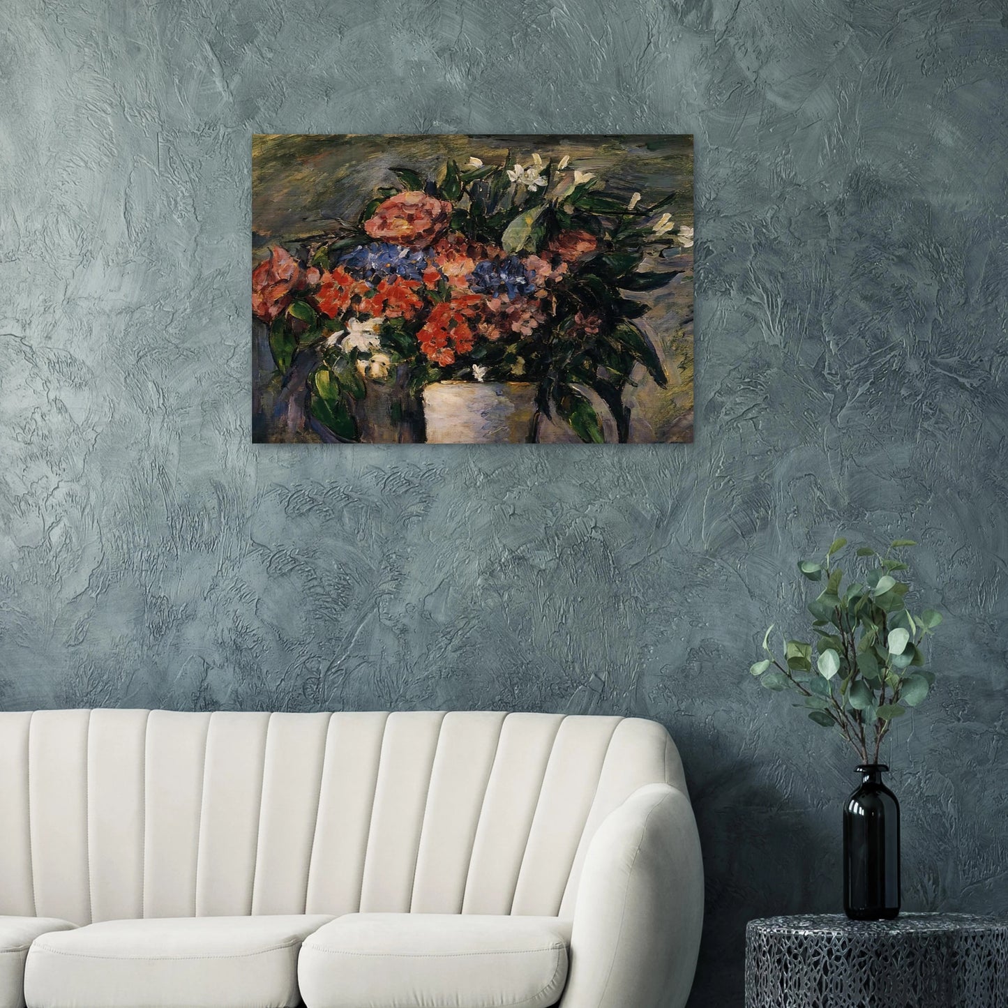 Pot of Flowers - Paul Cézanne Brushed Aluminum Print - 70x100 cm / 28x40 inches | Paul Cézanne Aluminum Print | Paul Cézanne Prints