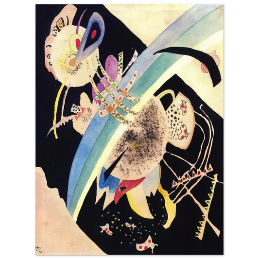 Wassily Kandinsky - STUDY FOR CIRCLES ON BLACK 1921  75x100 cm / 30x40inches Fine Art Poster