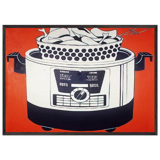 ROTO BROIL 1961 - Roy Lichtenstein 70x100 cm / 28x40 inches Framed Art Print – Black Wooden Frame