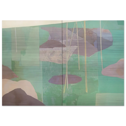Young Bamboo Diptych - Abstract Expressionism - Kenzo Okada Brushed Aluminum Print - 70x100 cm / 28x40 inches | Kenzo Okada Aluminum Print | Kenzo Okada Prints