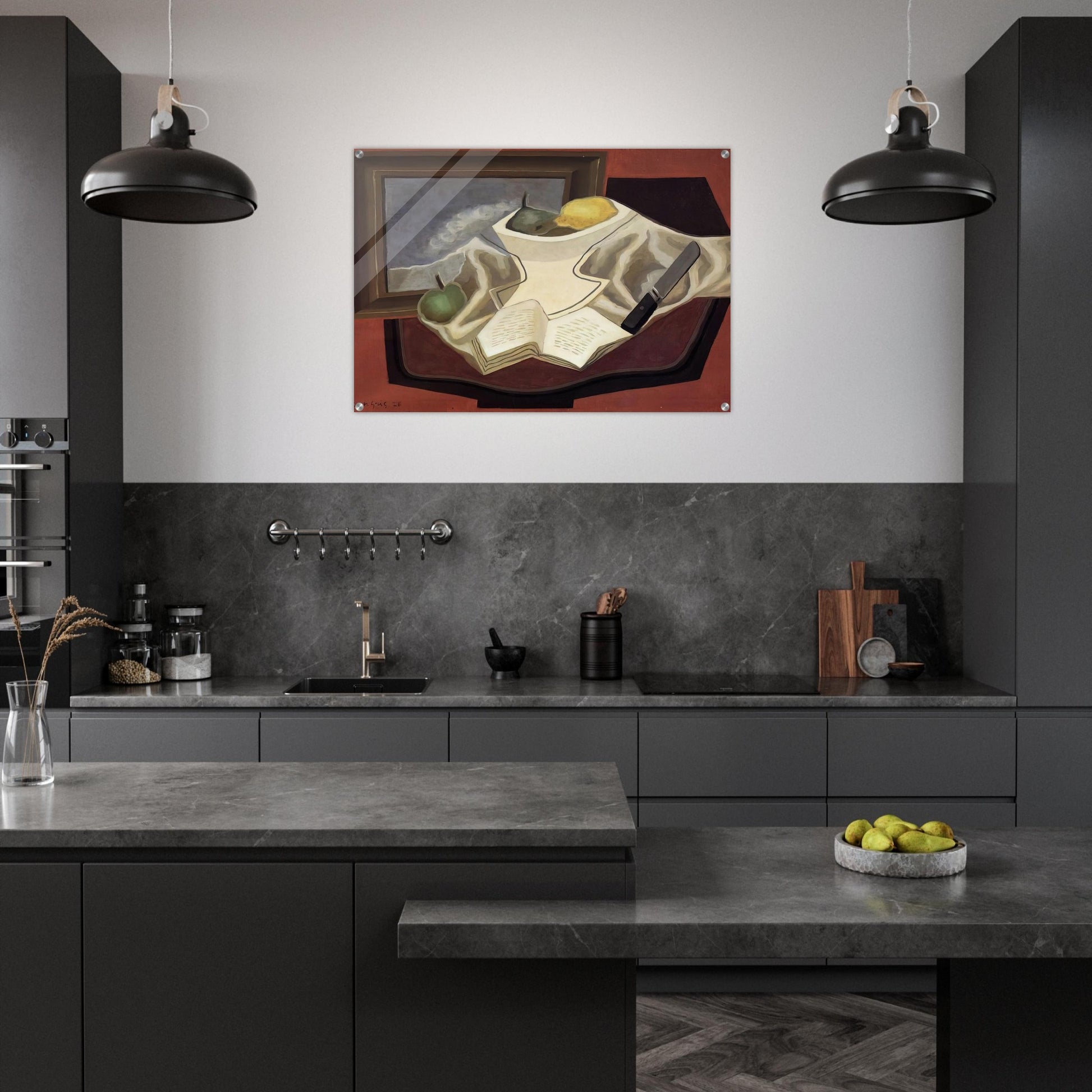 THE TABLE IN FRONT OF THE PICTURE 1926 - Juan Gris Acrylic Print - 70x100 cm / 28x40″ inches | Juan Gris Wall Art | Juan Gris Prints