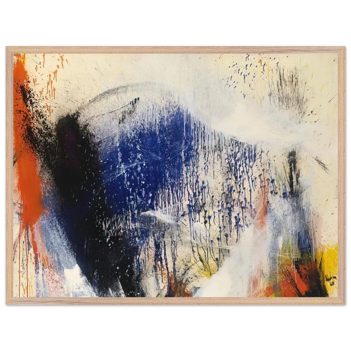 Helen Frankenthaler - Untitled - 1960 Wall art - 28x43  cm / XL (11x17 inches) - Premium Wooden Framed Poster With Fine Art Paper-canvas - White frame