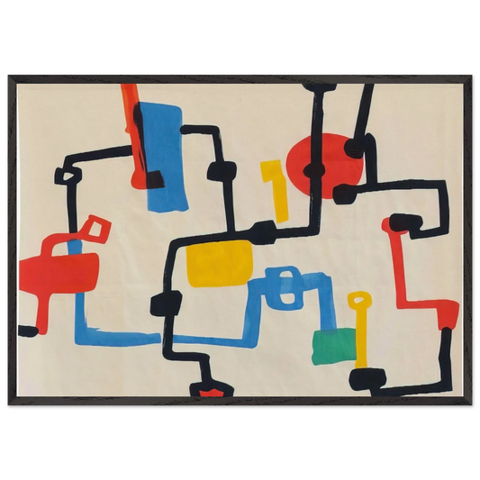 Oil Fields - Etel Adnan 70x100 cm / 28x40 inches Framed Art Print – Black Wooden Frame