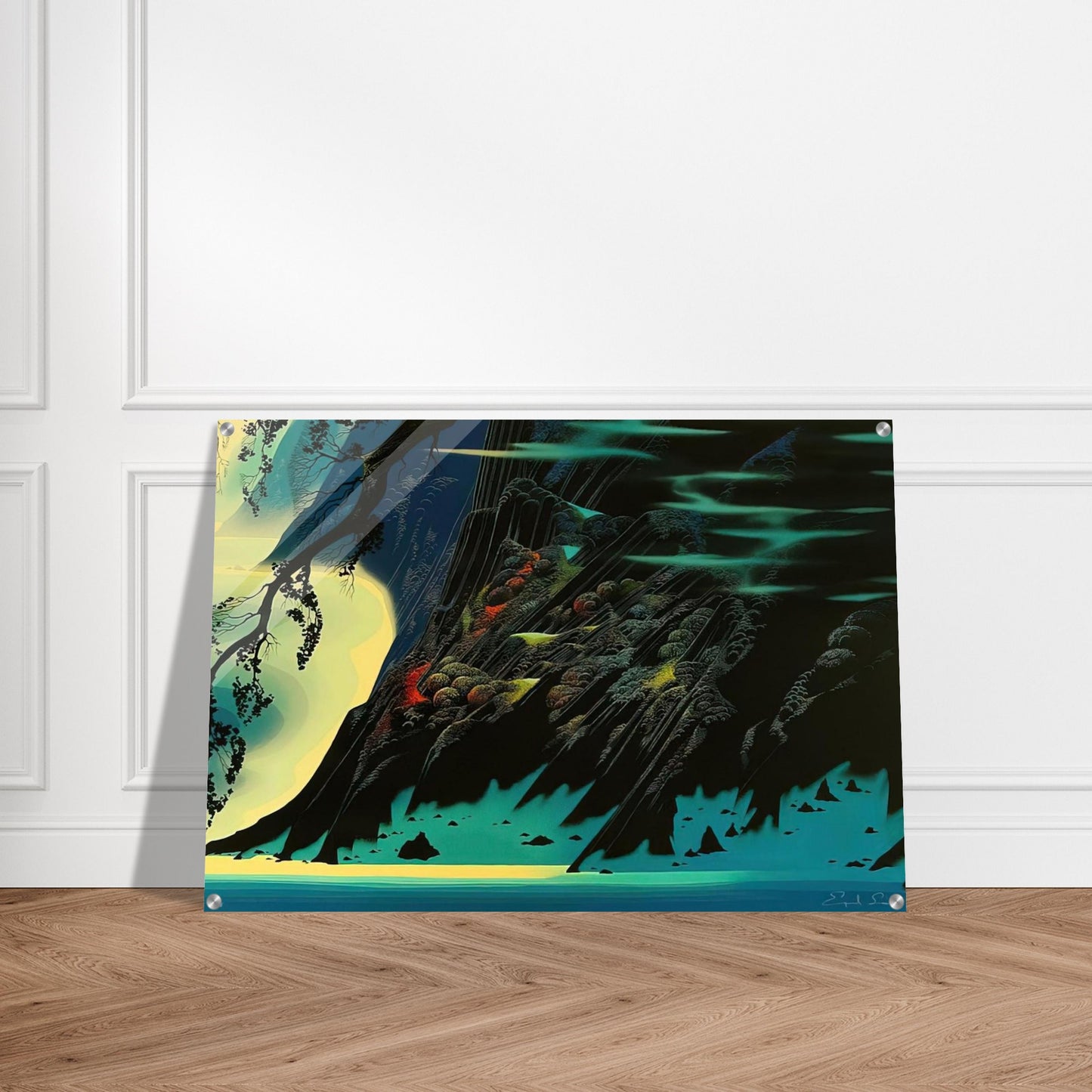 Coastal Magic - Eyvind Earle Acrylic Print - 70x100 cm / 28x40″ inches