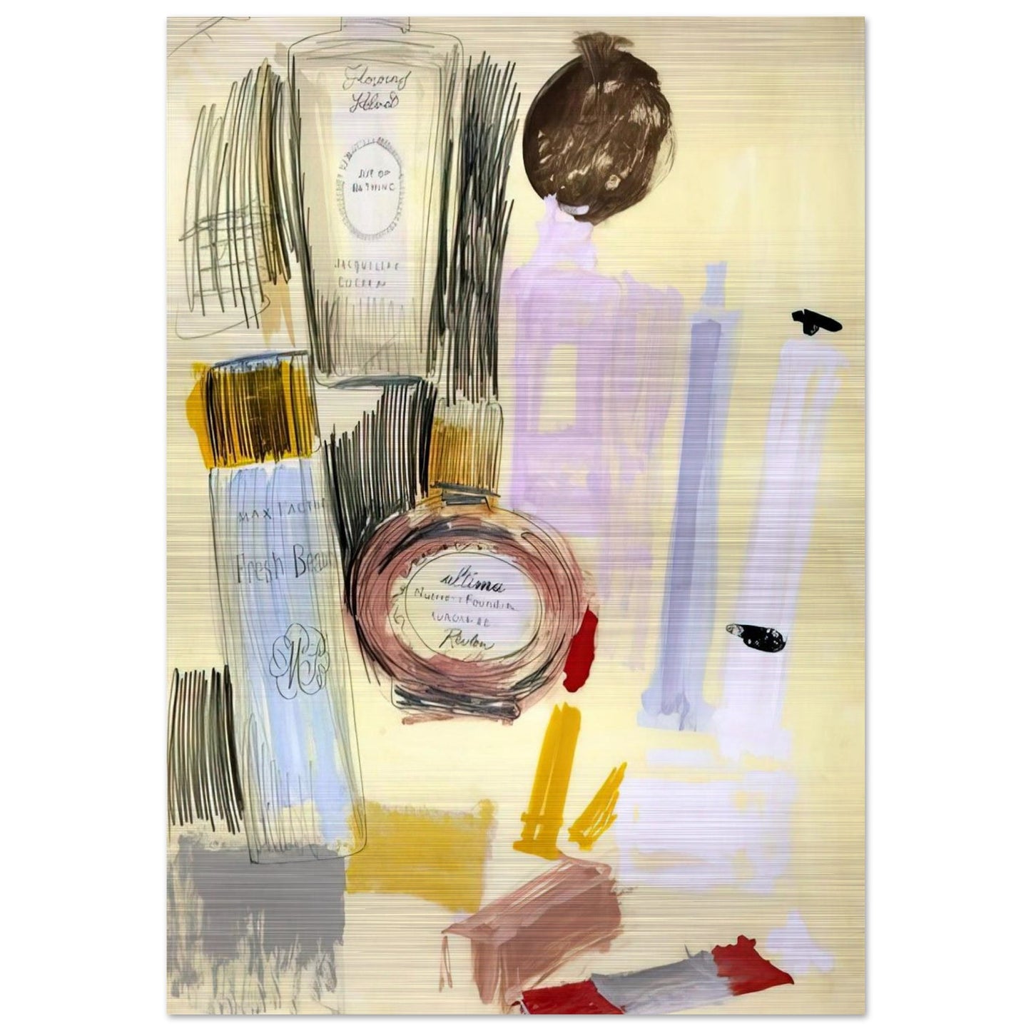 Untitled  Beauty Products  - Andy Warhol Brushed Aluminum Print - 70x100 cm / 28x40 inches | Andy Warhol Aluminum Print | Andy Warhol Prints