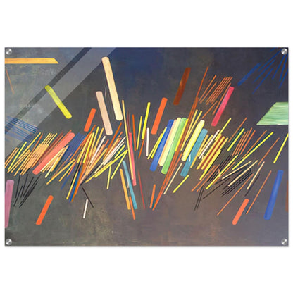 Green Line Painting - 1968 - Ronnie Landfield Acrylic Print - 70x100 cm / 28x40″ inches | Ronnie Landfield Wall Art | Ronnie Landfield Prints