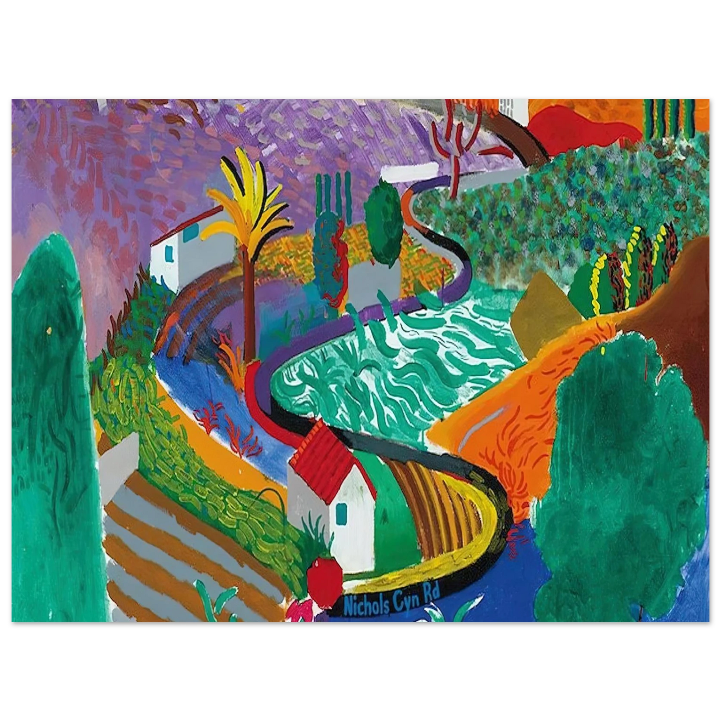 David Hockney - David Hockney Wall art - 21x29.7 cm / 8x12" - Premium Wooden Framed Poster With Fine Art Paper-canvas - White frame