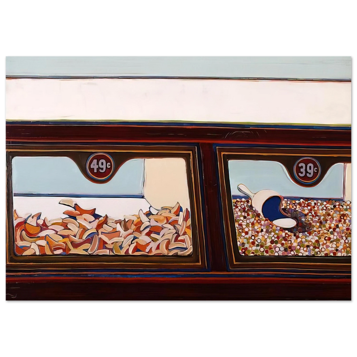 Wayne Thiebaud - Candy Counter - 1963 Wall Art - 60x80 cm / 24x32 inches - Premium Wooden Framed Poster With Fine Art Paper-canvas - Wood frame